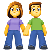 👫 Emoji Mann und Frau halten Hände Facebook 13.1.