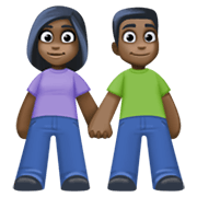 👫🏿 Emoji Mann und Frau halten Hände: dunkle Hautfarbe Facebook 13.1.