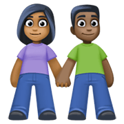 Emoji 👩🏾‍🤝‍👨🏿 Uomo E Donna Che Si Tengono Per Mano: Carnagione Abbastanza Scura E Carnagione Scura su Facebook 13.1.