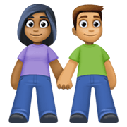 Emoji 👩🏾‍🤝‍👨🏽 Uomo E Donna Che Si Tengono Per Mano: Carnagione Abbastanza Scura E Carnagione Olivastra su Facebook 13.1.