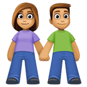 👫🏽 Emoji Mann und Frau halten Hände: mittlere Hautfarbe Facebook 13.1.
