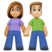 👩🏽‍🤝‍👨🏼 Emoji Mann und Frau halten Hände: mittlere Hautfarbe, mittelhelle Hautfarbe Facebook 13.1.