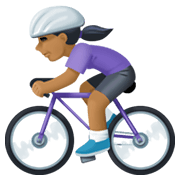 🚴🏾‍♀️ Emoji Mujer En Bicicleta: Tono De Piel Oscuro Medio en Facebook 13.1.