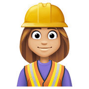 👷🏼‍♀️ Emoji Bauarbeiterin: mittelhelle Hautfarbe Facebook 13.1.