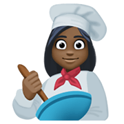 👩🏿‍🍳 Emoji Cocinera: Tono De Piel Oscuro en Facebook 13.1.