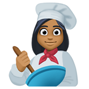 👩🏾‍🍳 Emoji Cocinera: Tono De Piel Oscuro Medio en Facebook 13.1.