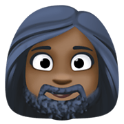 Emoji 🧔🏿‍♀️ Uomo Con La Barba Carnagione Scura su Facebook 13.1.