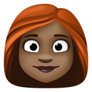 👩🏿‍🦰 Emoji Mujer: Tono De Piel Oscuro Y Pelo Pelirrojo en Facebook 13.1.