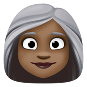 👩🏿‍🦳 Emoji Mujer: Tono De Piel Oscuro Y Pelo Blanco en Facebook 13.1.
