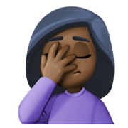 🤦🏿‍♀️ Emoji sich an den Kopf fassende Frau: dunkle Hautfarbe Facebook 13.1.