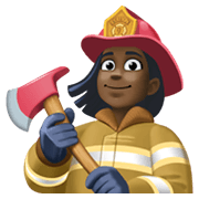 👩🏿‍🚒 Emoji Feuerwehrfrau: dunkle Hautfarbe Facebook 13.1.