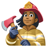 Emoji 👩🏾‍🚒 Pompiere Donna: Carnagione Abbastanza Scura su Facebook 13.1.
