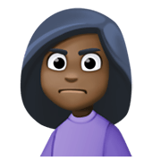 🙍🏿‍♀️ Emoji Mujer Frunciendo El Ceño: Tono De Piel Oscuro en Facebook 13.1.
