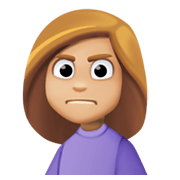 🙍🏼‍♀️ Emoji missmutige Frau: mittelhelle Hautfarbe Facebook 13.1.