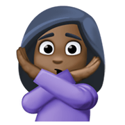 🙅🏿‍♀️ Emoji Mujer Haciendo El Gesto De «no»: Tono De Piel Oscuro en Facebook 13.1.