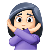🙅🏻‍♀️ Emoji Mujer Haciendo El Gesto De «no»: Tono De Piel Claro en Facebook 13.1.