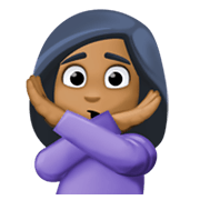 Emoji 🙅🏾‍♀️ Donna Con Gesto Di Rifiuto: Carnagione Abbastanza Scura su Facebook 13.1.