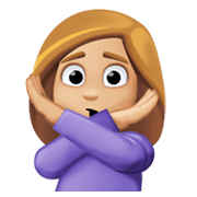 Emoji 🙅🏼‍♀️ Donna Con Gesto Di Rifiuto: Carnagione Abbastanza Chiara su Facebook 13.1.