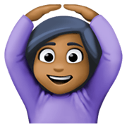 🙆🏾‍♀️ Emoji Mujer Haciendo El Gesto De «de Acuerdo»: Tono De Piel Oscuro Medio en Facebook 13.1.