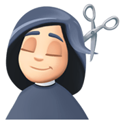💇🏻‍♀️ Emoji Frau beim Haareschneiden: helle Hautfarbe Facebook 13.1.