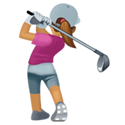🏌🏽‍♀️ Emoji Mujer Jugando Al Golf: Tono De Piel Medio en Facebook 13.1.
