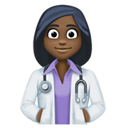 Emoji 👩🏿‍⚕️ Operatrice Sanitaria: Carnagione Scura su Facebook 13.1.