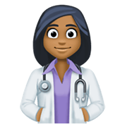 👩🏾‍⚕️ Emoji Profesional Sanitario Mujer: Tono De Piel Oscuro Medio en Facebook 13.1.