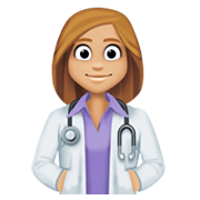 👩🏼‍⚕️ Emoji Profesional Sanitario Mujer: Tono De Piel Claro Medio en Facebook 13.1.