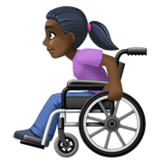 👩🏿‍🦽 Emoji Frau in manuellem Rollstuhl: dunkle Hautfarbe Facebook 13.1.