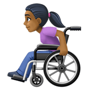 👩🏾‍🦽 Emoji Frau in manuellem Rollstuhl: mitteldunkle Hautfarbe Facebook 13.1.