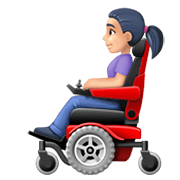 👩🏻‍🦼 Emoji Mulher Em Cadeira De Rodas Motorizada: Pele Clara na Facebook 13.1.