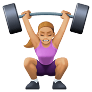 🏋🏼‍♀️ Emoji Mujer Levantando Pesas: Tono De Piel Claro Medio en Facebook 13.1.