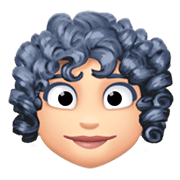 👩🏻‍🦱 Emoji Mujer: Tono De Piel Claro Y Pelo Rizado en Facebook 13.1.