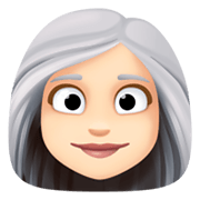 👩🏻‍🦳 Emoji Frau: helle Hautfarbe, weißes Haar Facebook 13.1.