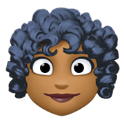 👩🏾‍🦱 Emoji Mujer: Tono De Piel Oscuro Medio Y Pelo Rizado en Facebook 13.1.