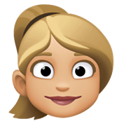 👱🏼‍♀️ Emoji Frau: mittelhelle Hautfarbe, blond Facebook 13.1.