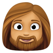 🧔🏽‍♀️ Emoji Frau: Bart mittlere Hautfarbe Facebook 13.1.