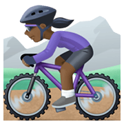 🚵🏿‍♀️ Emoji Mujer En Bicicleta De Montaña: Tono De Piel Oscuro en Facebook 13.1.