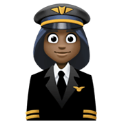 👩🏿‍✈️ Emoji Piloto De Avião Mulher: Pele Escura na Facebook 13.1.