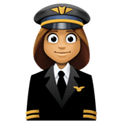 Emoji 👩🏽‍✈️ Pilota Donna: Carnagione Olivastra su Facebook 13.1.