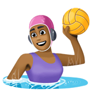 🤽🏾‍♀️ Emoji Mujer Jugando Al Waterpolo: Tono De Piel Oscuro Medio en Facebook 13.1.