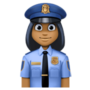 👮🏾‍♀️ Emoji Agente De Policía Mujer: Tono De Piel Oscuro Medio en Facebook 13.1.