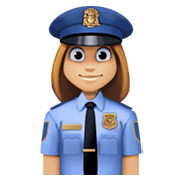 👮🏼‍♀️ Emoji Polizistin: mittelhelle Hautfarbe Facebook 13.1.
