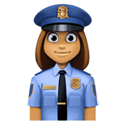 👮🏽‍♀️ Emoji Polizistin: mittlere Hautfarbe Facebook 13.1.