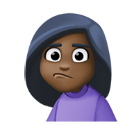 🙎🏿‍♀️ Emoji Mujer Haciendo Pucheros: Tono De Piel Oscuro en Facebook 13.1.