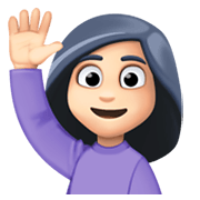 🙋🏻‍♀️ Emoji Frau mit erhobenem Arm: helle Hautfarbe Facebook 13.1.
