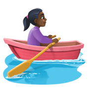 🚣🏿‍♀️ Emoji Frau im Ruderboot: dunkle Hautfarbe Facebook 13.1.