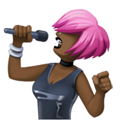 Emoji 👩🏿‍🎤 Cantante Donna: Carnagione Scura su Facebook 13.1.