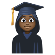 👩🏿‍🎓 Emoji Studentin: dunkle Hautfarbe Facebook 13.1.