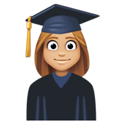 👩🏼‍🎓 Emoji Estudiante Mujer: Tono De Piel Claro Medio en Facebook 13.1.